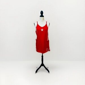 Vinyl Threads Red Star Tank Mini Dress Size XS NWT